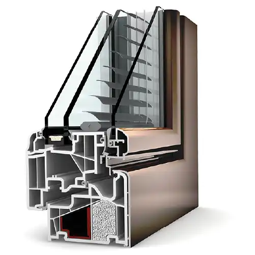 Vue de coupe d'une fenêtre avec store intégrée